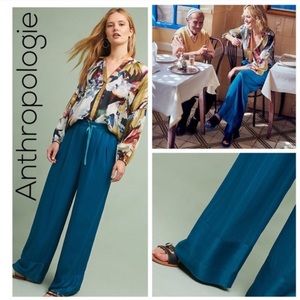 NWT ANTHROPOLOGIE Elevenses Silken Wide-Legs